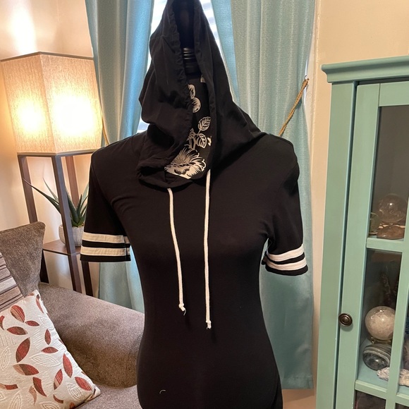 Black Sporty Hoodie Dress - Picture 3 of 3